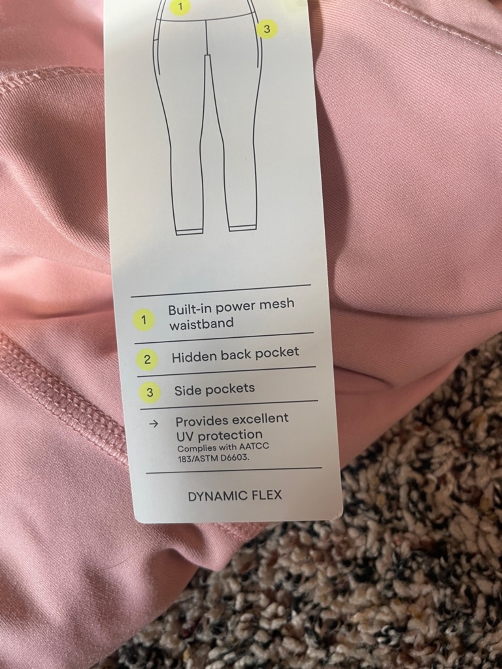 All In Motion Dynamic Flex High Waisted Pocketed 7/8 Leggings Mauve Sz M | NWT - Picture 8 of 9
